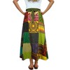 Agan Traders Women's Boho Patch Work Tie Up High Waisted Long Skirt Wrap Cover Up - 3 of 4