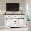 6 Drawers Dresser with Storage, Farmhouse Dresser & Chest of Drawers with Sliding Barn Doors, Wooden Storage Cabinet for Bedroom, Living room - 4 of 4