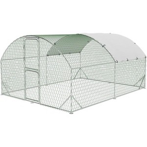Acekool Large Metal Chicken Coop, 9.8’ x 6.5’ Walk-In Poultry Cage with Waterproof & UV Cover, Secure Outdoor Pen for Chickens, Ducks, Rabbits - 1 of 4