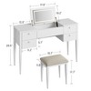 GustoWave Makeup Vanity Desk with Mirror and Lights, 3 in 1 Make Up Vanity Table with Lighted Mirror, 3 Lighting Mode, Flip Top Vanity Set with Stool - 2 of 4