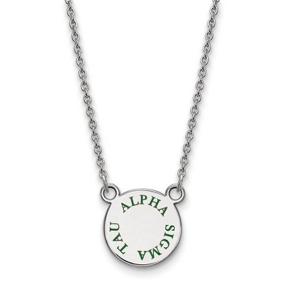 Black Bow Jewelry Sterling Silver Alpha Sigma Tau Greek Life Necklace 18 Inch