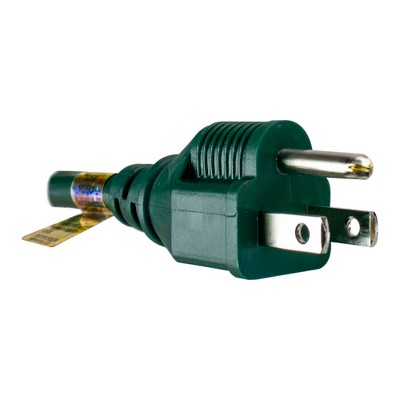 Northlight Outdoor Commercial 3-Prong Extension Power Cord with Outlet Block - 25' - Green