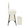 Vanity Table Modern with LED Mirror and Fluted Panel for Bedroom Makeup - 3irtyhousy - 3 of 4