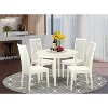 HomeStock 5-Piece Linen White Finish Solid Wood Top Dining Table with 4 Chairs - 2 of 4