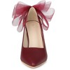 Allegra K Women's Pointed Toe Mesh Bow Decor Stiletto Heel Pumps - 2 of 4
