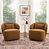KINWELL Modern Boucle Upholstered 360° Swivel Accent Armchair, Set of 2 - 2 of 4