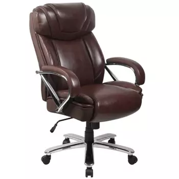 Costway Executive Big And Tall Office Chair High Back Leather Brown : Target