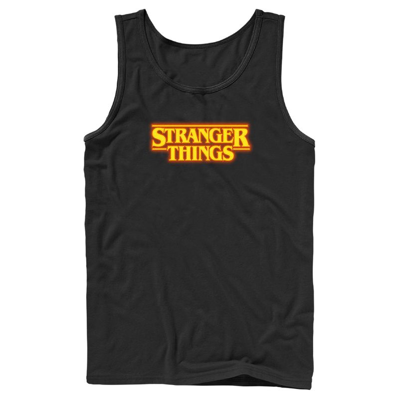 Men's Stranger Things Orange Logo Tank Top, 1 of 6
