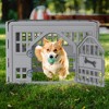 NAYSAYE Dog Pet Playpen Gate for Dogs Cats Safe Secure Indoor Outdoor Pet Fence with Gate Easy to Clean Keep Pets Secure, Gray, 33.54"*33.54"*23.82" - 2 of 4