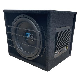 ATG Audio 12″ Powered Slot‑Ported Subwoofer Enclosure – 250 W RMS with Built‑In Amp, High‑Grade MDF, Flush‑Mount Plate, Protective Grille, Compact ... - 1 of 1