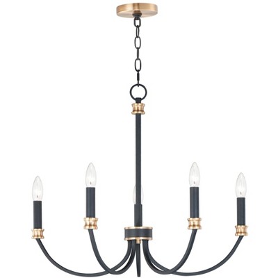 Maxim Lighting Charlton 5 - Light Chandelier in  Black/Antique Brass