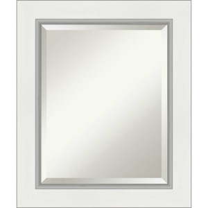 Eva White Silver Framed Bathroom Vanity Wall Mirror - Amanti Art - 1 of 4