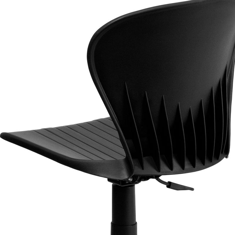 Flash Furniture Mid-Back Black Plastic Swivel Task Office Chair, 5 of 12