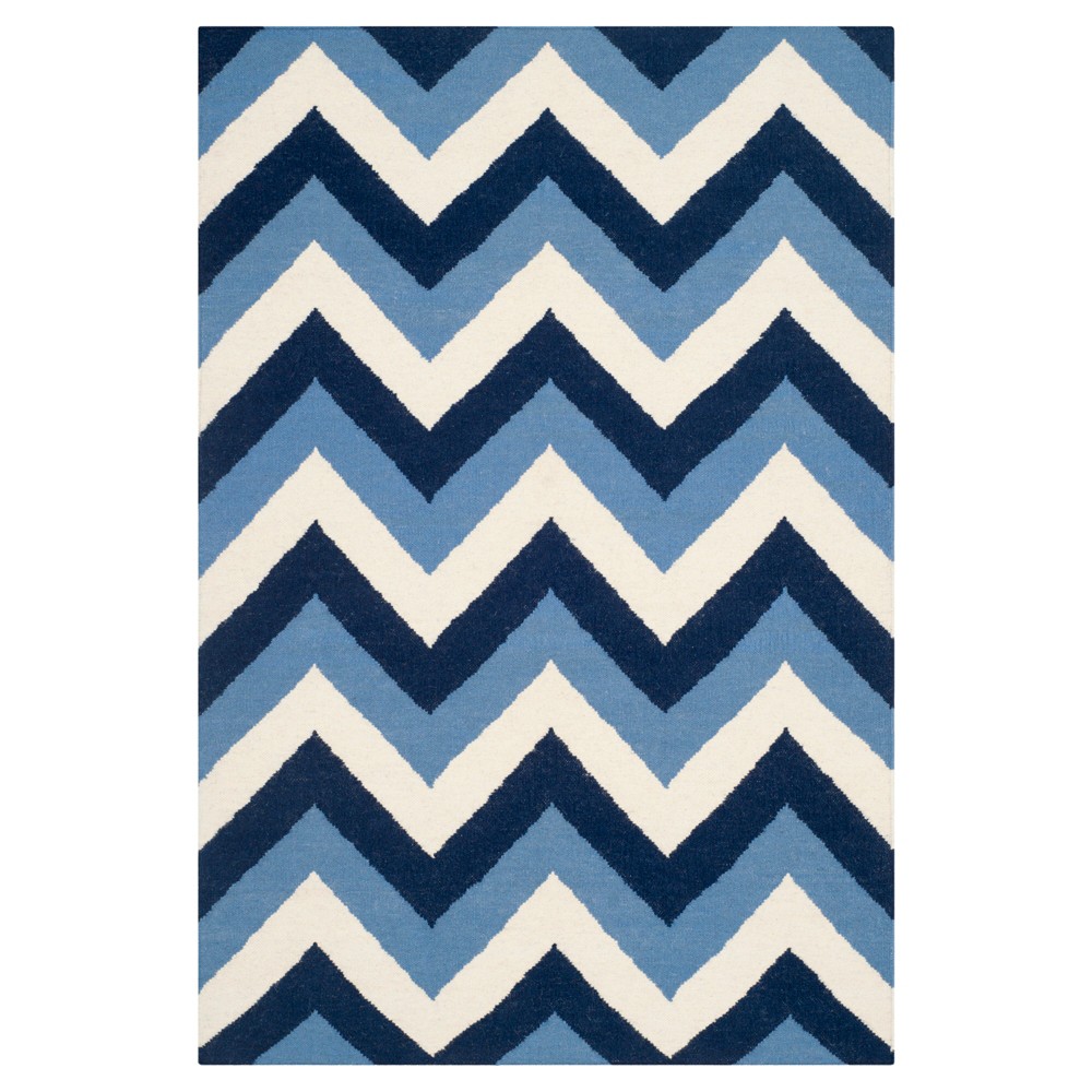 Julianne Dhurrie Area Rug - Navy/Light Blue (4'x6') - Safavieh