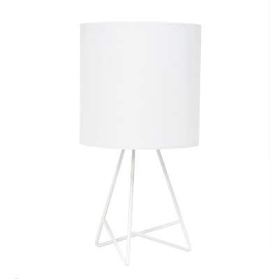 White Metal Tripod Table Lamp with Fabric Shade