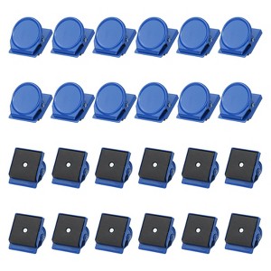Unique Bargains Stainless Steel Decorative Hooks and Hangers Refrigerator Magnetic Clips 1.38" x 1.22" 24 Pcs - 1 of 3