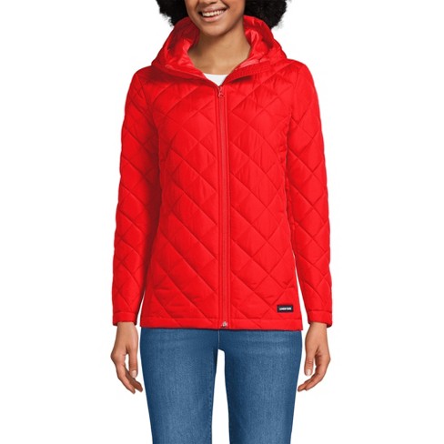 Lands End Women s Petite Featherfree Insulated Jacket Medium Bright Cherry Target