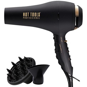 Hot Tools Pro Artist Black Gold 2100 Turbo Ceramic + Ionic Hair Dryer | Fast Dry, Lightweight - 1 of 4