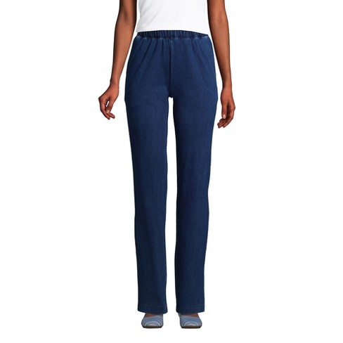 Lands' End Women's Petite Sport Knit Denim High Rise Elastic Waist Pull On  Pants - Small - Medium Indigo : Target