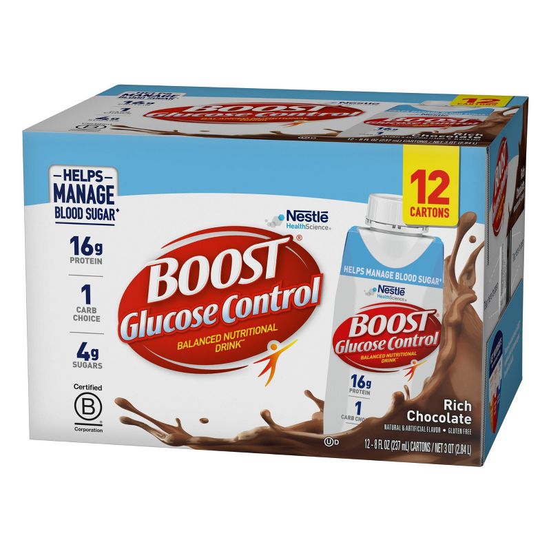 Boost Glucose Control Nutritional Shakes - Rich Chocolate - 8 fl oz/12pk, 4 of 7