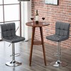 Yaheetech 2pcs Adjustable PU Leather Swivel Stool Armless Chairs with Bigger Base - 2 of 4
