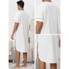 Lars Amadeus Men's Short Sleeves Henley Neck Comfy Sleeping Nightshirts - 4 of 4
