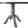 Roundhill Furniture Iris Dining Set, Round Pedestal Table with 4 Chairs, Weathered White and Gray, 5-Piece - 4 of 4