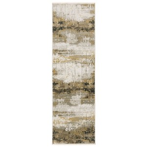 Captiv8e Designs Barcelona Faded Abstract Gold/Black Rug - 1 of 4