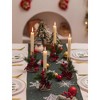 MOEPISY Set of 2 Gold Candlestick Holder for Taper with Red Berry Decoration for Table Centerpiece Festive - 3 of 4