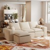 Kayamas 107'' Soft Corduroy Modular L-Shaped Sectional Sofa, 3-Seater Couch with Movable Ottoman for Living Room - 2 of 4
