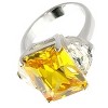 Slickblue Simply Sterling Citrine CZ Ring - Polished Finish, Three-Stone Design, Women's Jewelry, Size 4-11 - 3 of 3