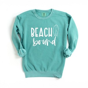 Simply Sage Market Women's  Garment Dyed Graphic Sweatshirt Beach Bound - 1 of 2