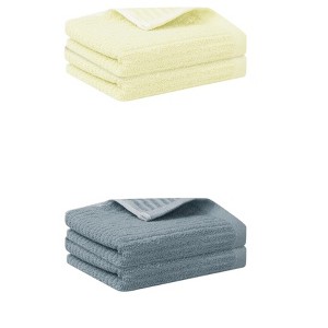 Unique Bargains Striped Pattern Highly Absorbent Quick-Drying Hand Towel for Bathroom Travel 4 Pcs - 1 of 4