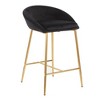 26" Glam Contemporary Counter Stool with Curved Upholstered Seat and Trestle-Style Base (Set of 2) for Kitchen, Bar - 2 of 4