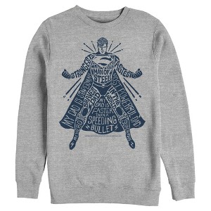 Men's Superman Figure Words Collage Sweatshirt - 1 of 3