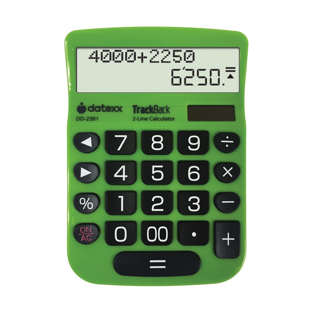 UPC 767469023611 product image for Datexx 2-Line TrackBack Desktop Calculator - Green (DD-2361) | upcitemdb.com