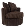 Sapphtopaz 1pc Accent Chair Soft Fur-Like Corduroy Lounge Chair Swivel Chair, Plush Texture Upholstered Living Room Chair Comfy Chair - 3 of 4