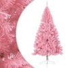 vidaXL 7 ft Pink Artificial Half Christmas Tree with Stand - Modern PVC Xmas Tree for Indoor Decoration - 2 of 4