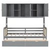 TIRAMISUBEST Twin/Full Size Daybed With 2 Storage Drawers and All-in-One Cabinet, Wooden Daybed Frame Sofa Bed with Storage Shelves and Slats Support - 4 of 4