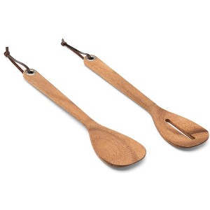 Ironwood Gourmet Sag Harbor Salad Paddles, Acacia Wood, 2 Piece Set - 1 of 4
