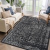 Washable Vintage Distressed Floral Print Area Rugs for Bedroom Living Room, Soft Non Slip Low Pile Carpet - 3 of 4