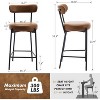 Jojoka Boucle Barstool Chairs with Back, Thick Cushions and Metal Legs - 2 of 4