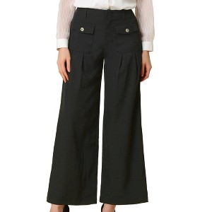 INSPIRE CHIC Women's Wide Leg High Waist Pleated Front Palazzo Pants - 1 of 4
