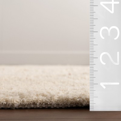 Beige and Red Abstract Cotton Area Rug, 4' x 6'