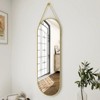 HOMLUX 16"x48" Oval Pill Full Length Mirror Decorative Wall Hanging Mirror Bathroom Entryway,Black/Gold - 3 of 4