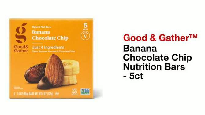 Banana Chocolate Chip Nutrition Bars - 5ct - Good & Gather&#8482;, 2 of 5, play video