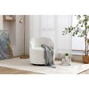 CAVINAS 360-degree Swivel Barrel Chair, Chenille Fabric Swivel Accent Chair, Armchair with Black Powder Coating Metal Ring for Living Room, Bedroom - 3 of 4