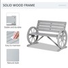 41" Wooden Wagon Wheel Bench, Rustic Outdoor Patio Weather Resistance Furniture, 2-Person Slatted Seat Bench with Backrest - 4 of 4