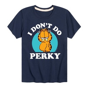 Boys' - Garfield - I Don't Do Perky Short Sleeve Graphic T-Shirt - 1 of 4
