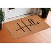 HomeRoots 24" X 36" Natural And Black Mod Hello Outdoor Coir Door Mat - 2 of 4